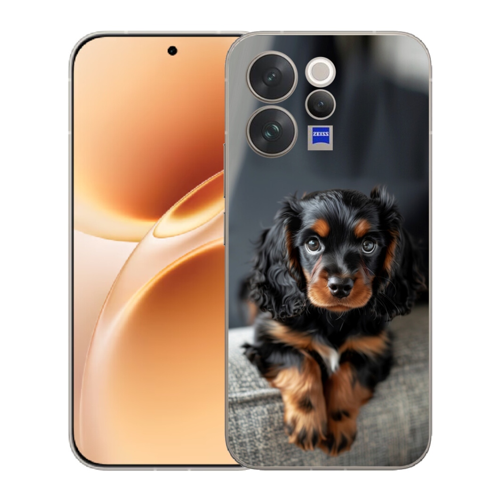 Gélový kryt mmCase na Vivo V70 - roztomilý dlhosrstý jazvečík