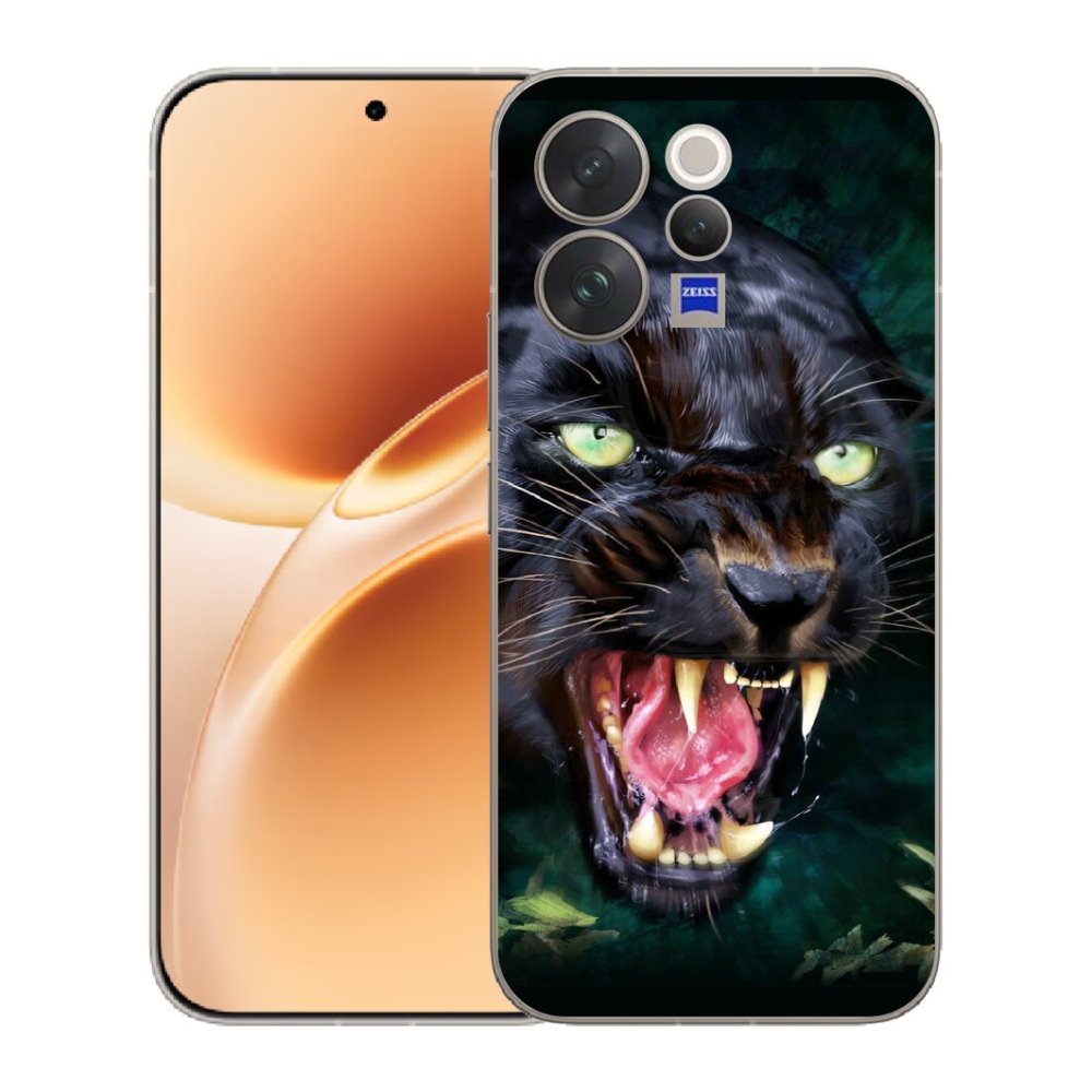 Gélový kryt mmCase na Vivo V70 - rozzúrený čierny panter