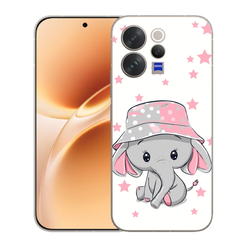Gélový kryt mmCase na Vivo V70 - ružový slon
