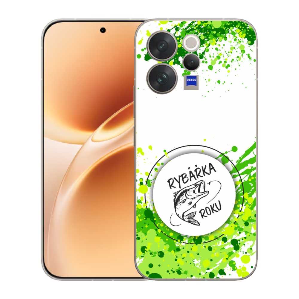 Gélový kryt mmCase na Vivo V70 - rybárka roku biele pozadie