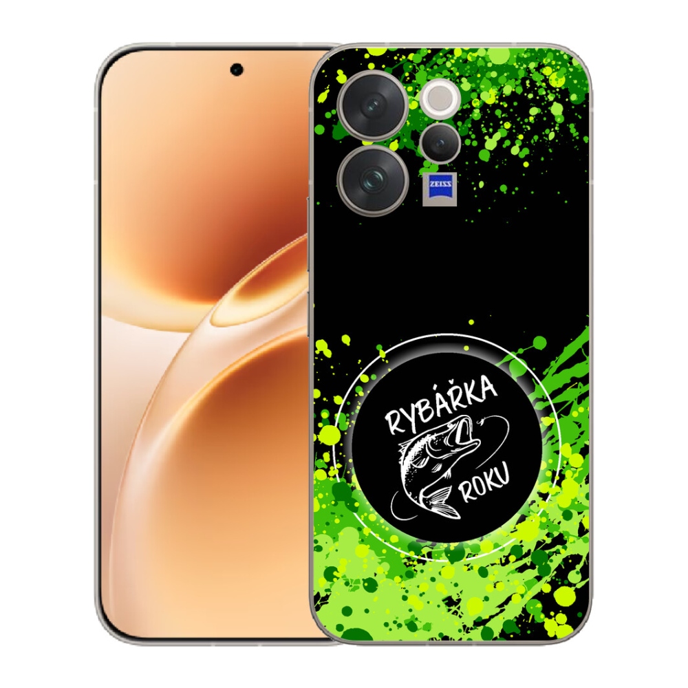 Gélový kryt mmCase na Vivo V70 - rybárka roku čierne pozadie