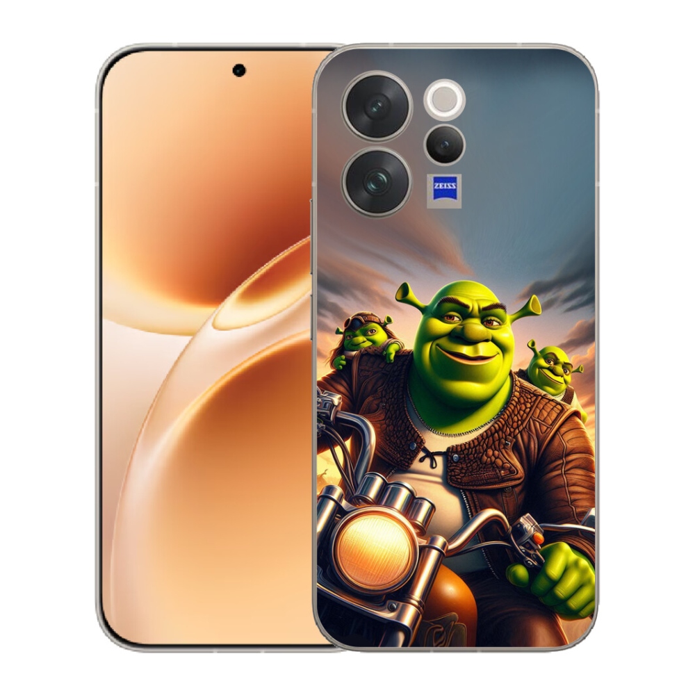 Gélový kryt mmCase na Vivo V70 - shrek na motorke