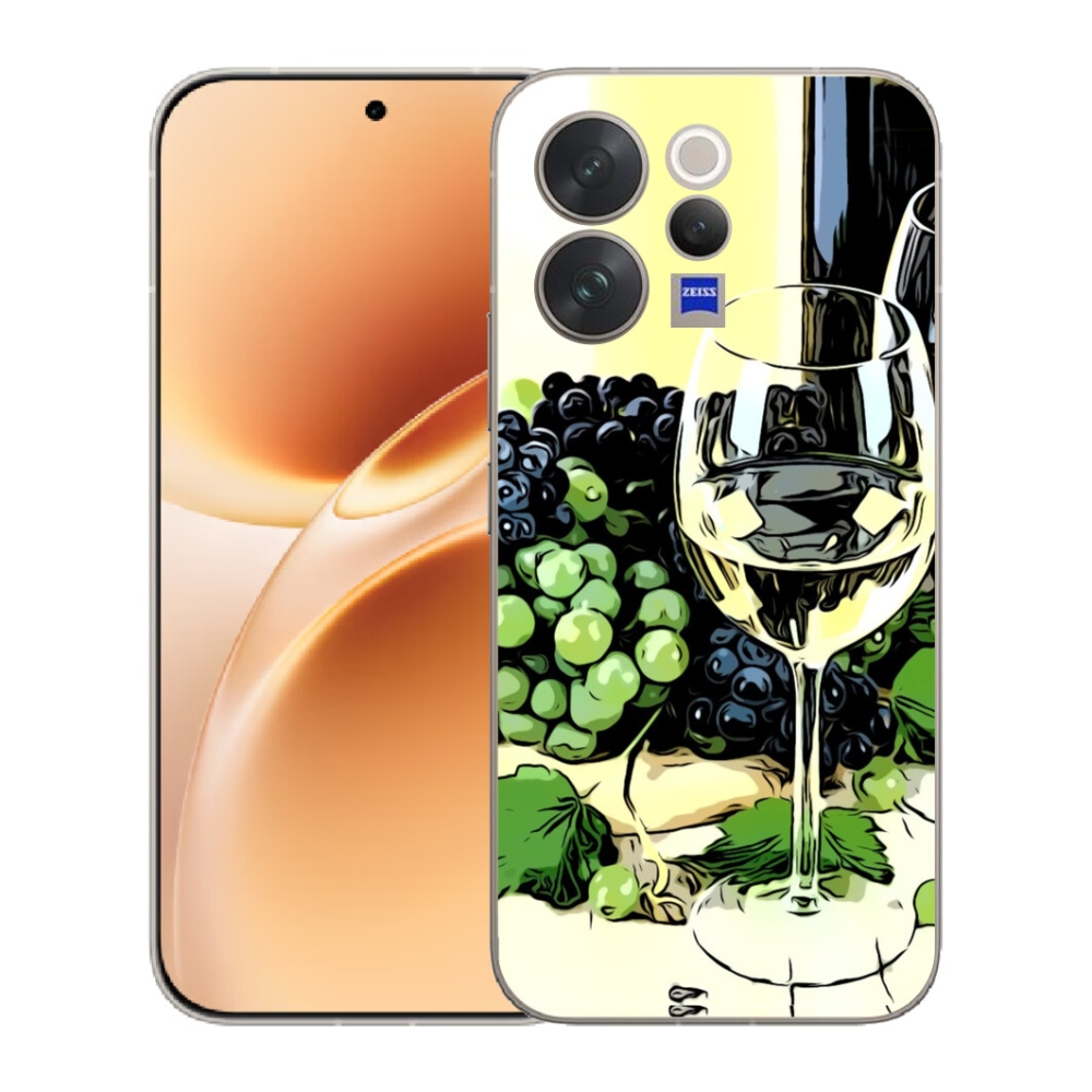 Gélový kryt mmCase na Vivo V70 - pohár vína