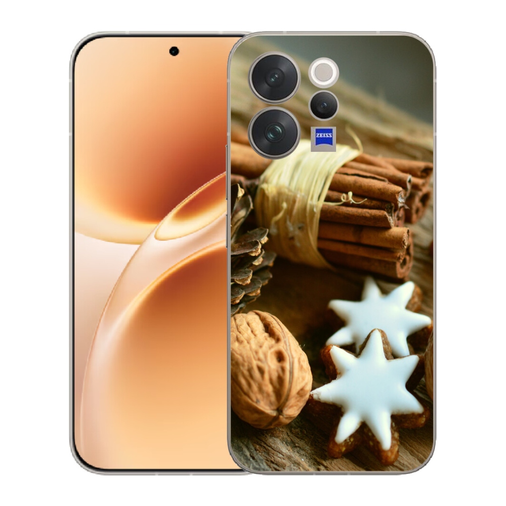 Gélový kryt mmCase na Vivo V70 - škorica a perníčky