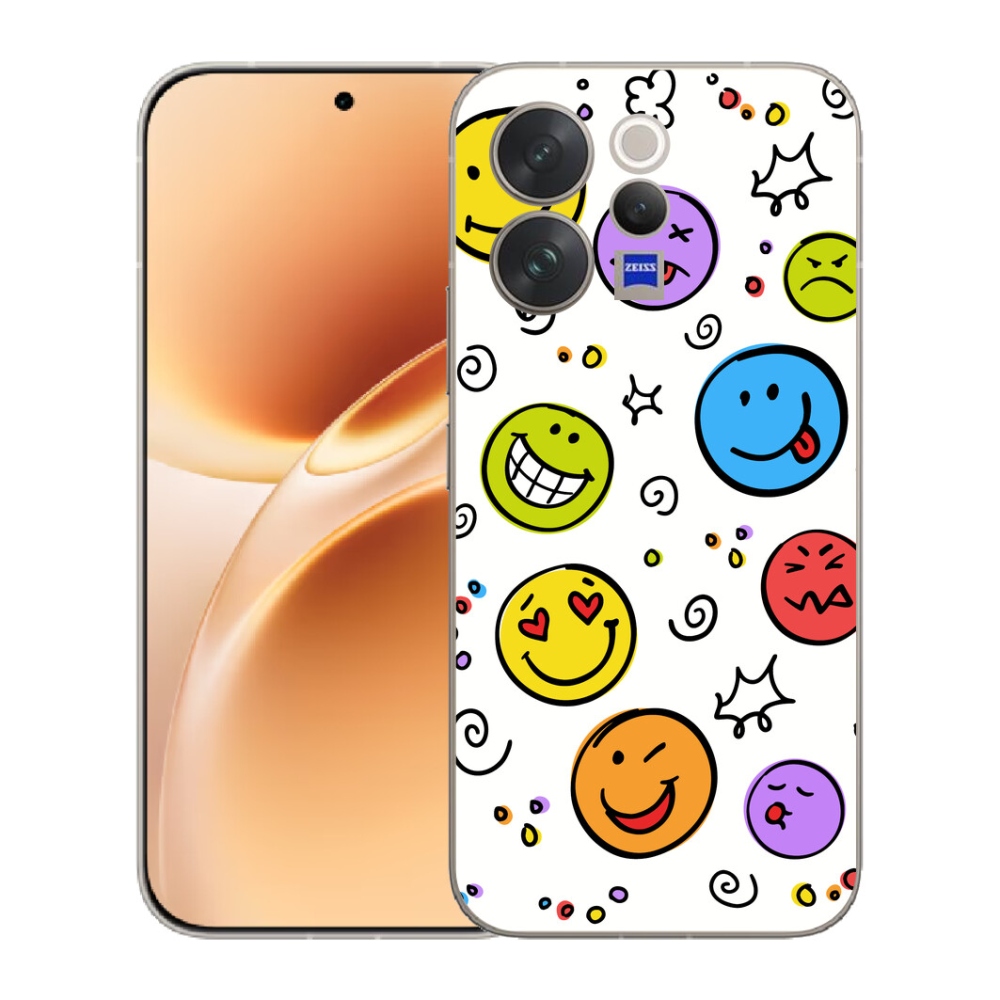 Gélový kryt mmCase na Vivo V70 - smajlíci