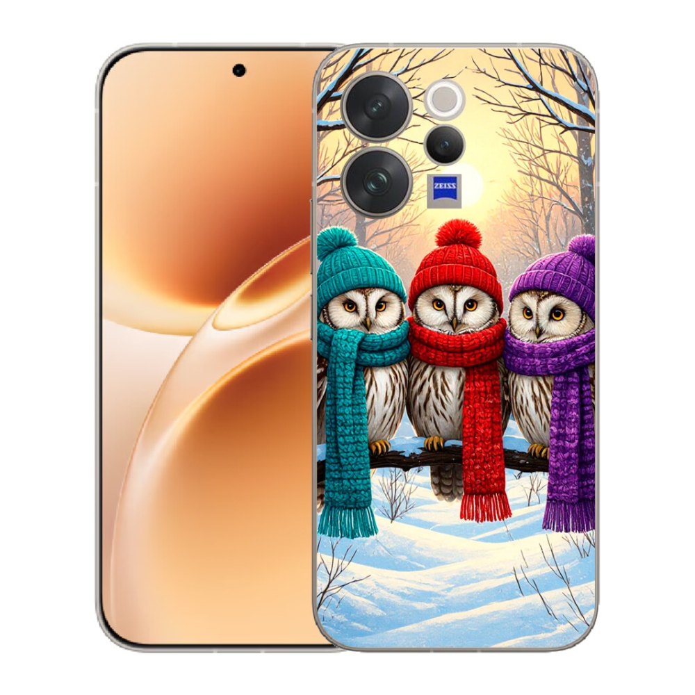 Gélový kryt mmCase na Vivo V70 - soví priatelia