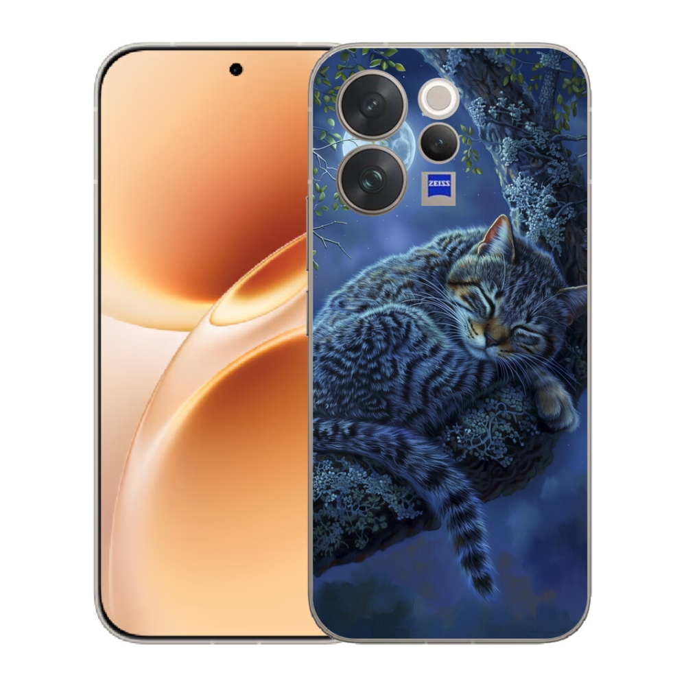 Gélový kryt mmCase na Vivo V70 - spiaca mačka
