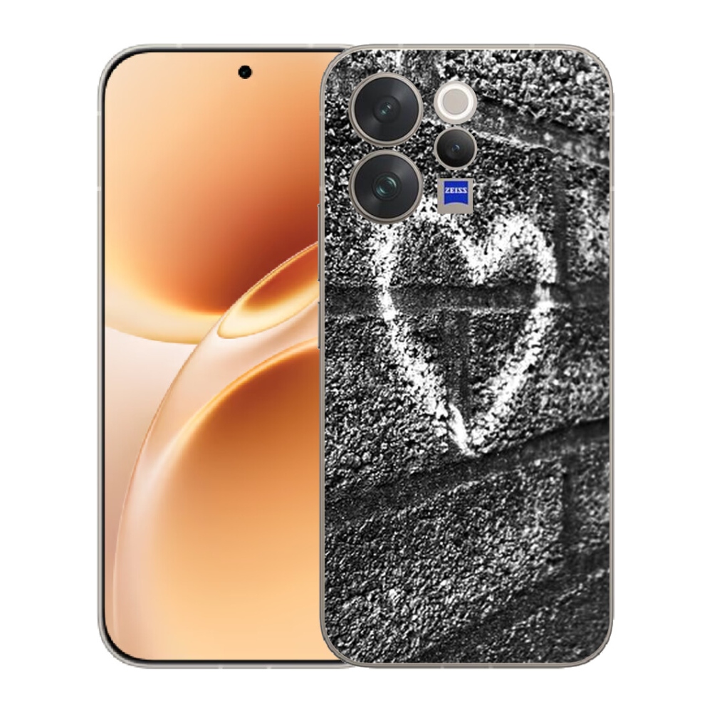 Gélový kryt mmCase na Vivo V70 - srdce na stene