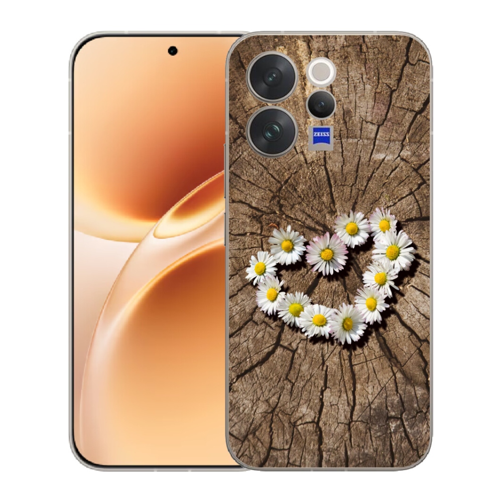 Gélový kryt mmCase na Vivo V70 - srdce z margaréty
