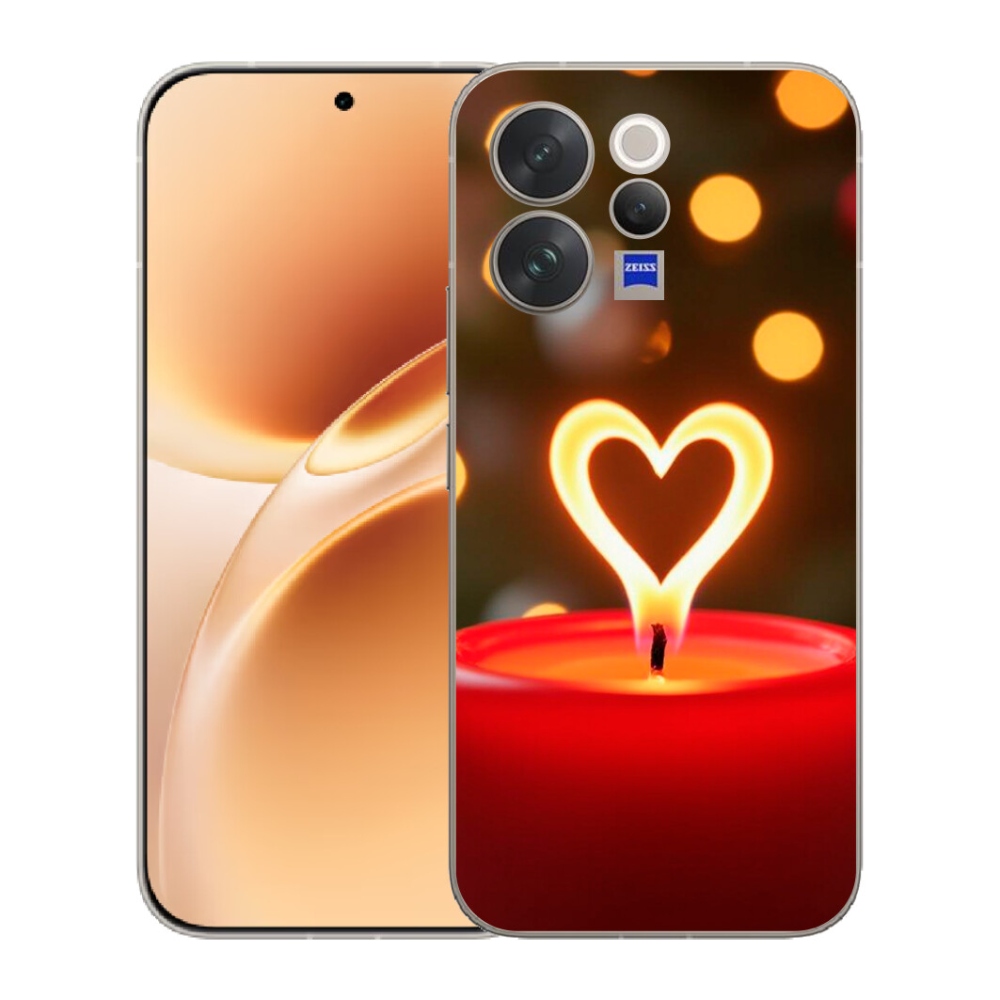 Gélový kryt mmCase na Vivo V70 - srdce z plameňa
