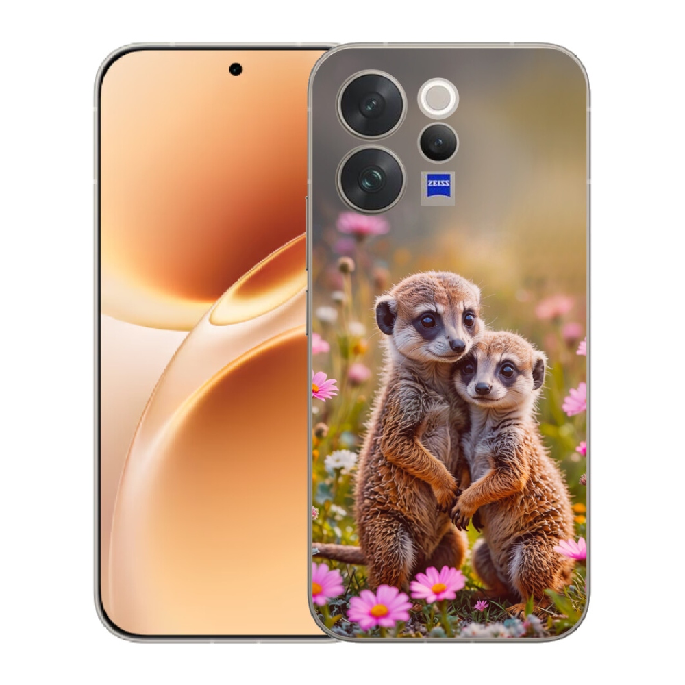 Gélový kryt mmCase na Vivo V70 - surikatí duo