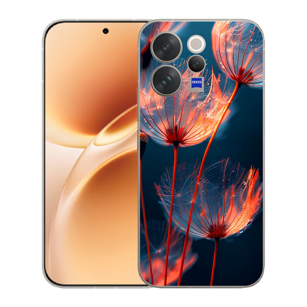 Gélový kryt mmCase na Vivo V70 - svetielkujúce páperie