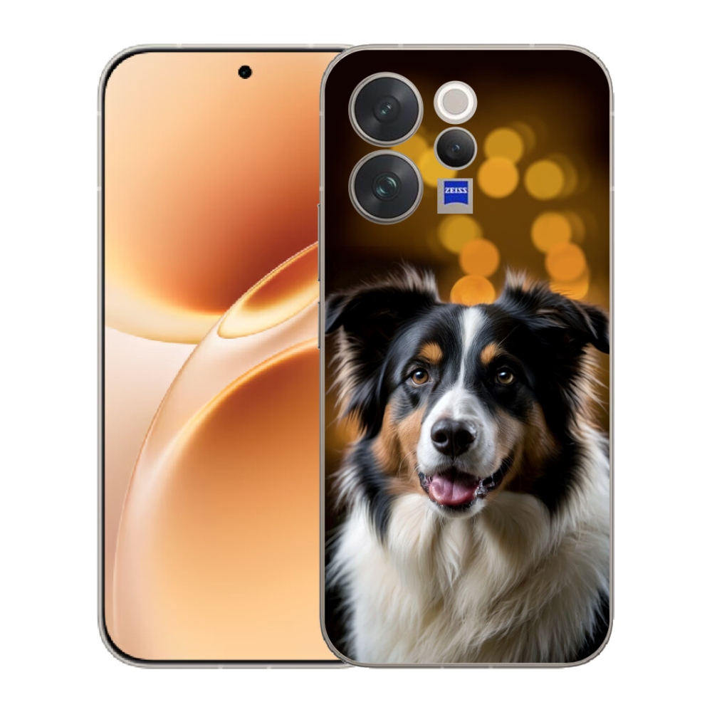 Gélový kryt mmCase na Vivo V70 - usmievavý austrálsky ovčiak