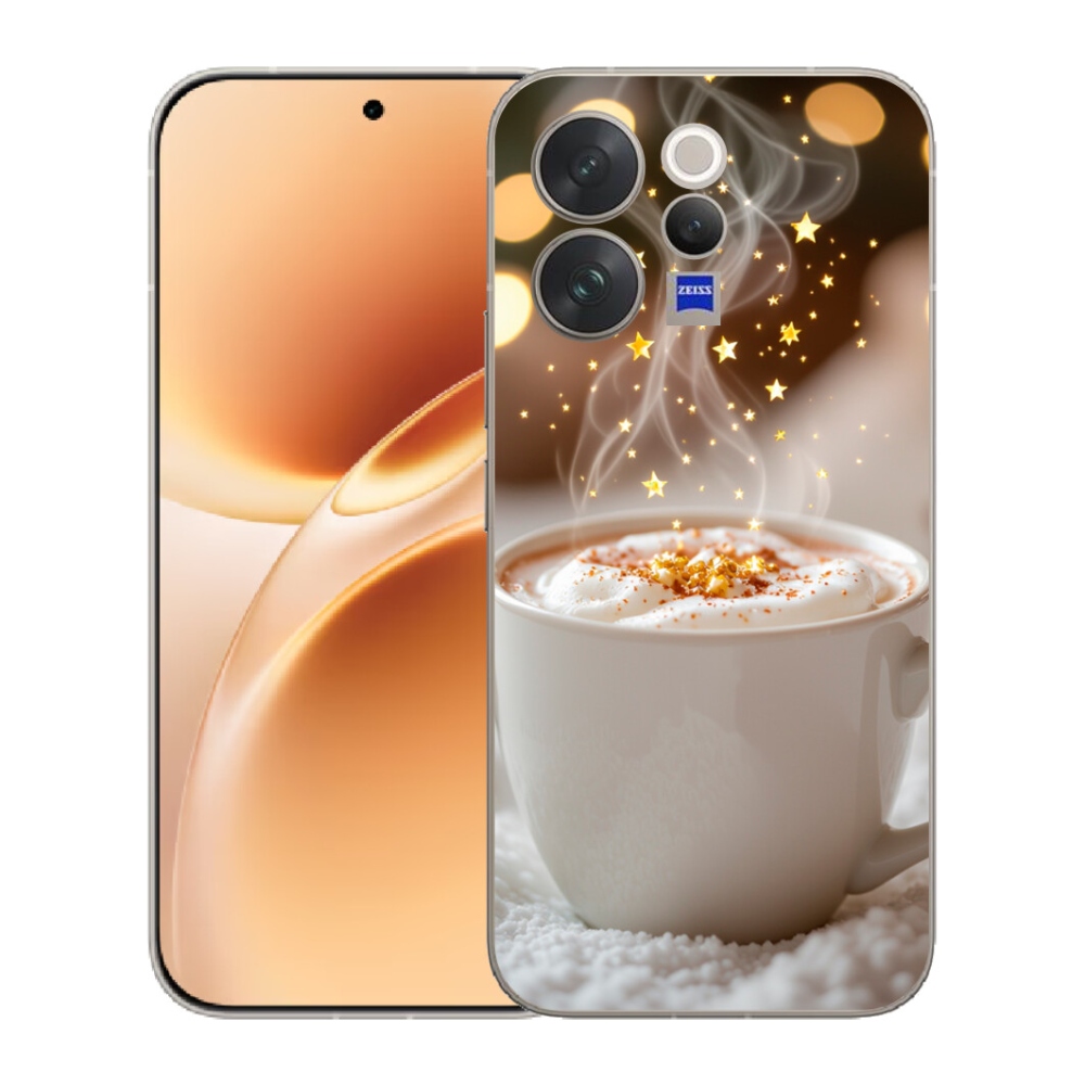 Gélový kryt mmCase na Vivo V70 - vianočný horúci nápoj