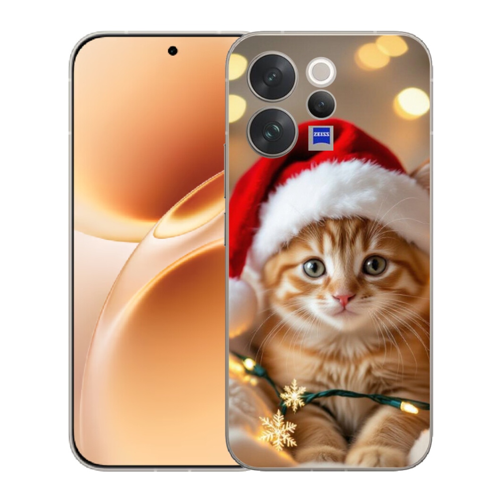 Gélový kryt mmCase na Vivo V70 - vianočné mačiatko