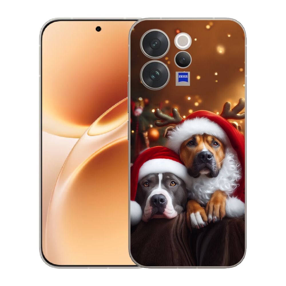 Gélový kryt mmCase na Vivo V70 - vianočné psy