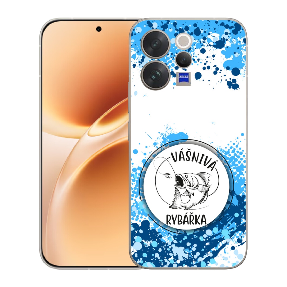 Gélový kryt mmCase na Vivo V70 - vášnivá rybárka biele pozadie