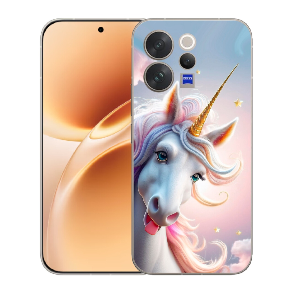 Gélový kryt mmCase na Vivo V70 - veselý jednorožec