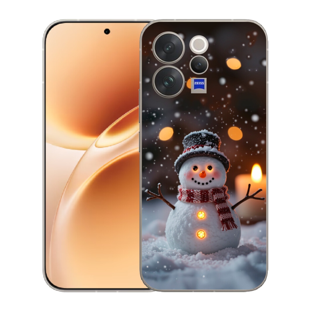 Gélový kryt mmCase na Vivo V70 - veselý snehuliak