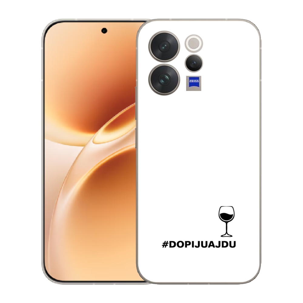 Gélový kryt mmCase na Vivo V70 - vínny motív biele pozadie
