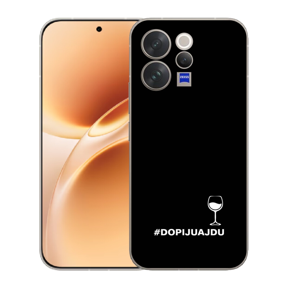 Gélový kryt mmCase na Vivo V70 - vínny motív čierne pozadie