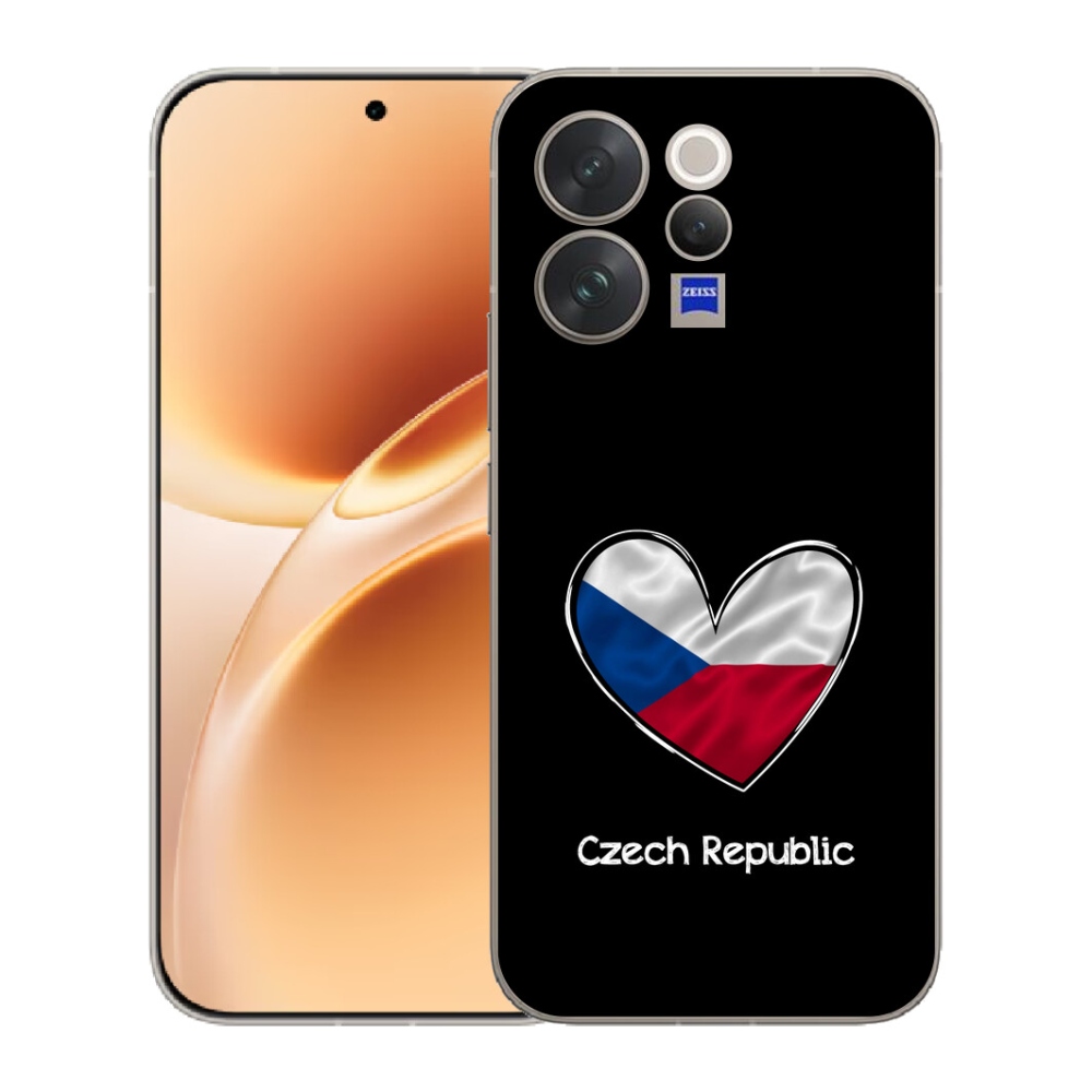 Gélový kryt mmCase na Vivo V70 - vlajka srdca čierne pozadie