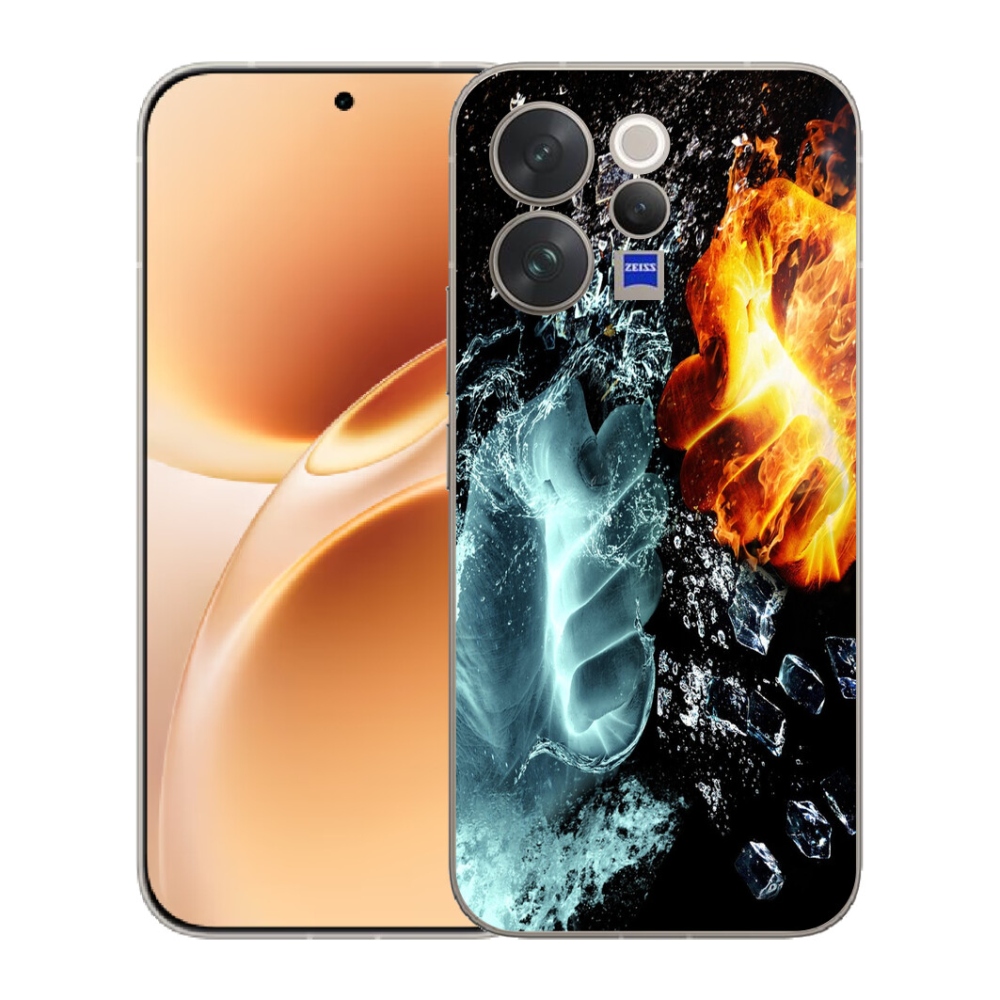 Gélový kryt mmCase na Vivo V70 - voda a oheň