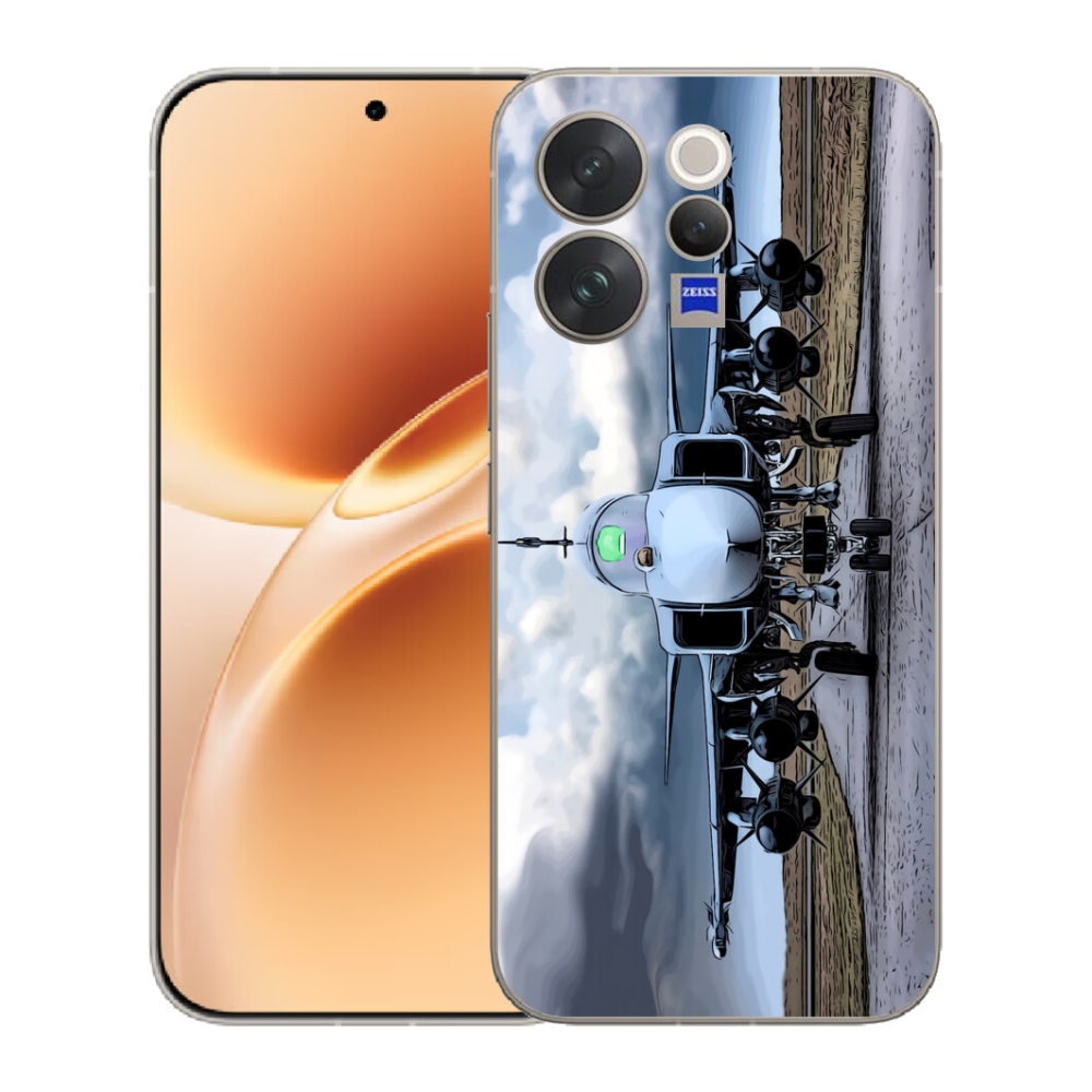 Gélový kryt mmCase na Vivo V70 - vojenské lietadlo