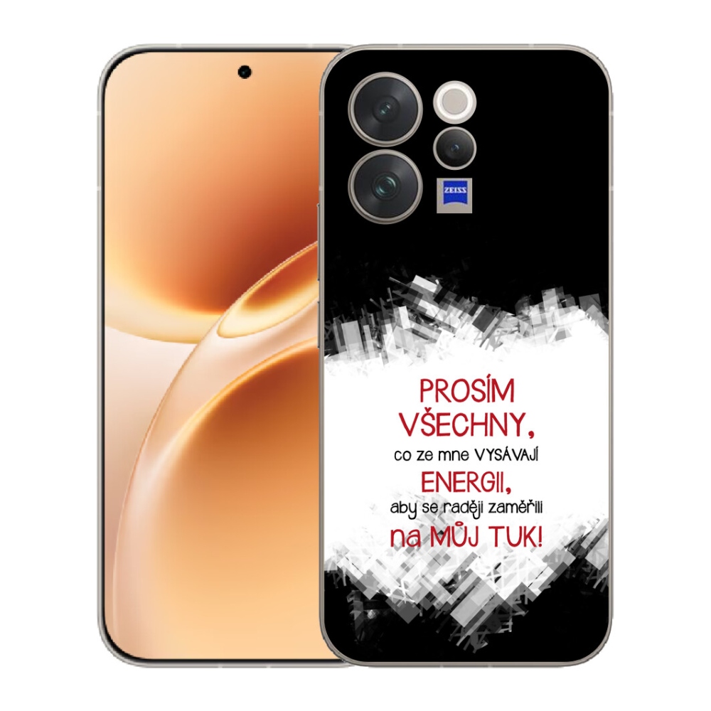 Gélový kryt mmCase na Vivo V70 - vtipný text 1 červený