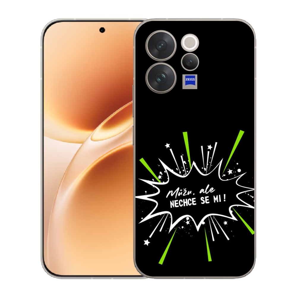 Gélový kryt mmCase na Vivo V70 - vtipný text 11 čierne pozadie