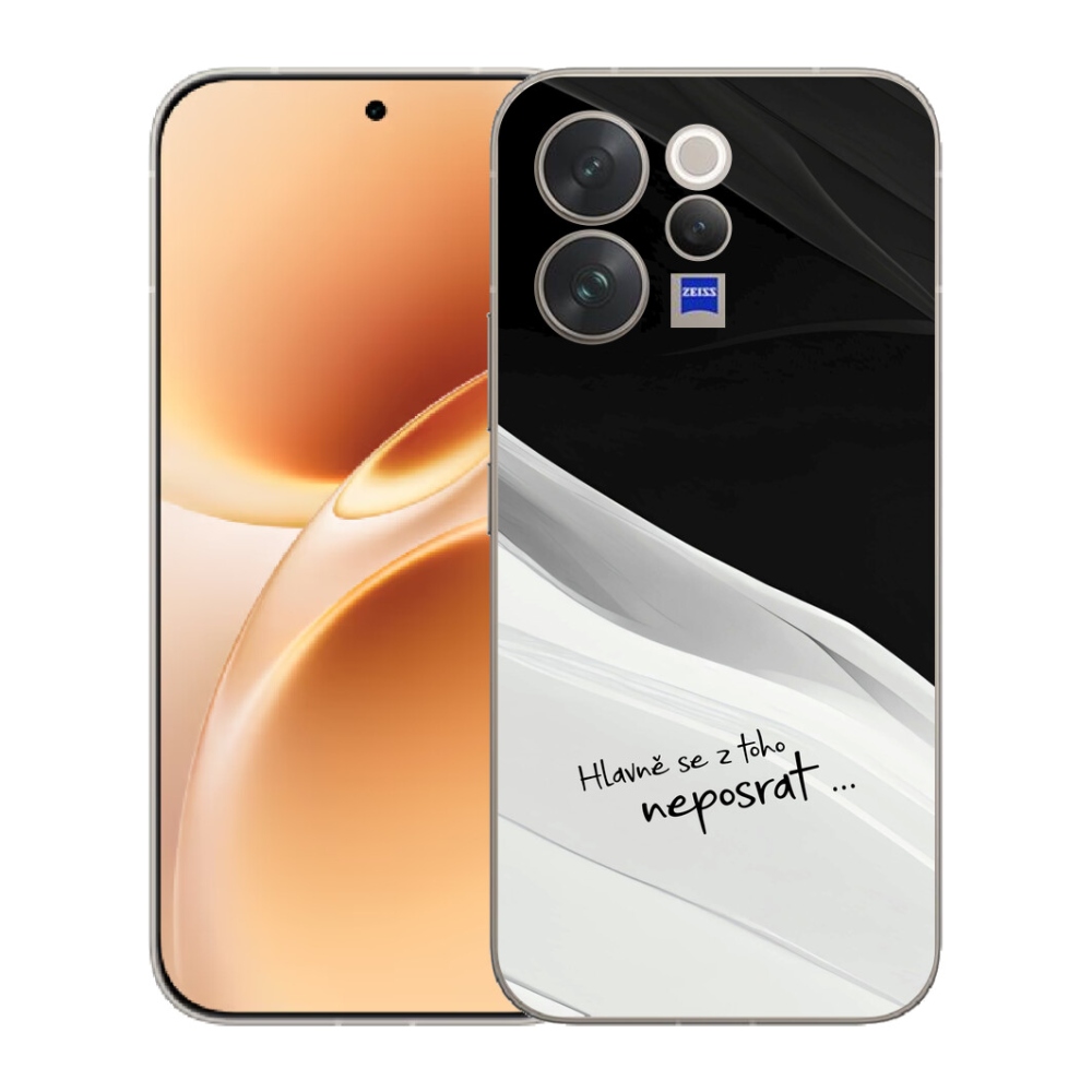 Gélový kryt mmCase na Vivo V70 - vtipný text 13 bieločierne pozadie