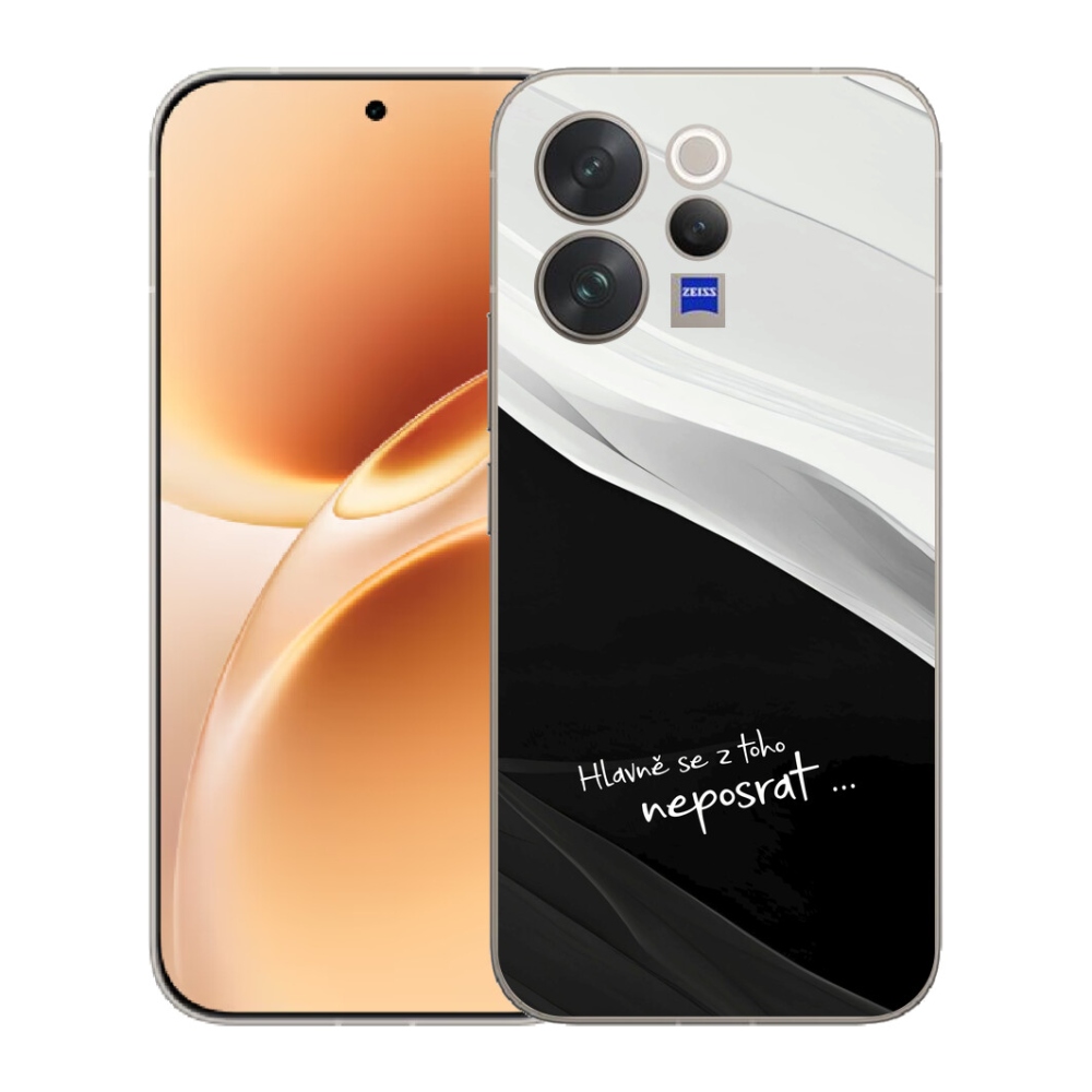 Gélový kryt mmCase na Vivo V70 - vtipný text 13 čiernobiele pozadie