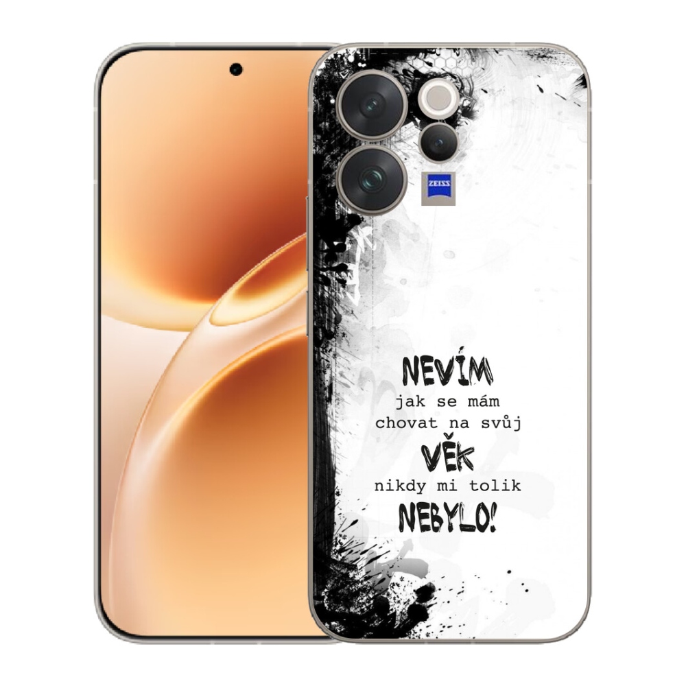 Gélový kryt mmCase na Vivo V70 - vtipný text 14 biele pozadie