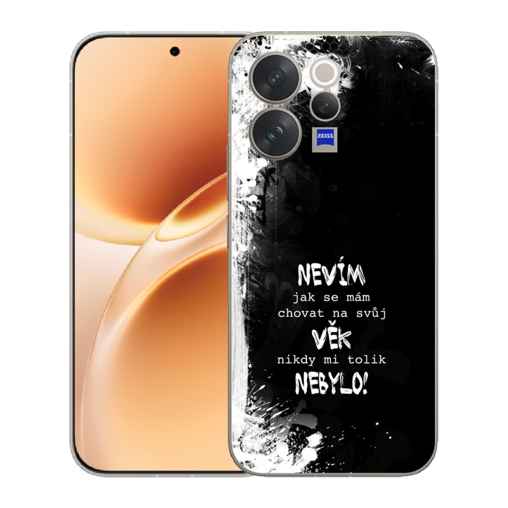 Gélový kryt mmCase na Vivo V70 - vtipný text 14 čierne pozadie