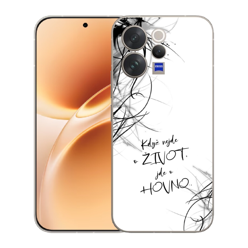 Gélový kryt mmCase na Vivo V70 - vtipný text 16 biele pozadie