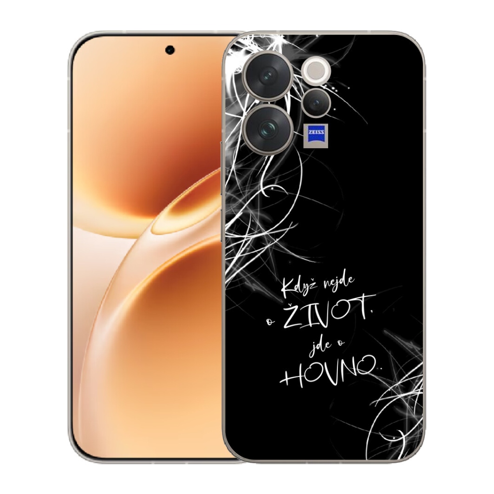 Gélový kryt mmCase na Vivo V70 - vtipný text 16 čierne pozadie