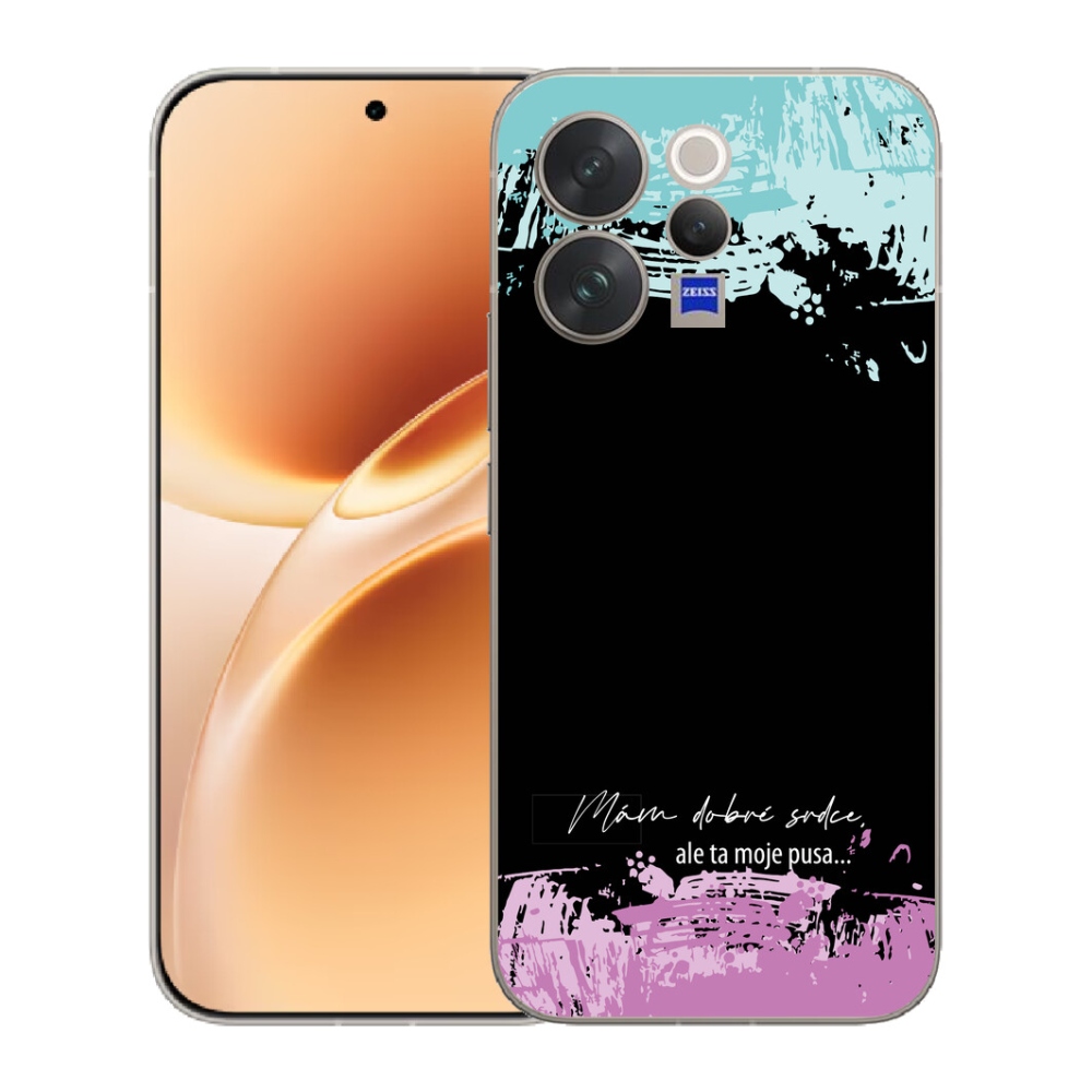 Gélový kryt mmCase na Vivo V70 - vtipný text 3 čierne pozadie