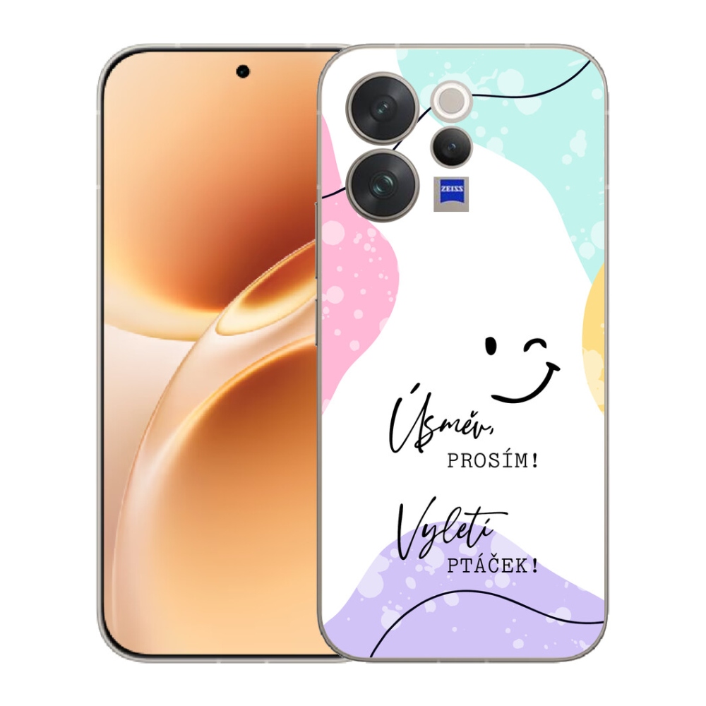 Gélový kryt mmCase na Vivo V70 - vtipný text 4 biele pozadie