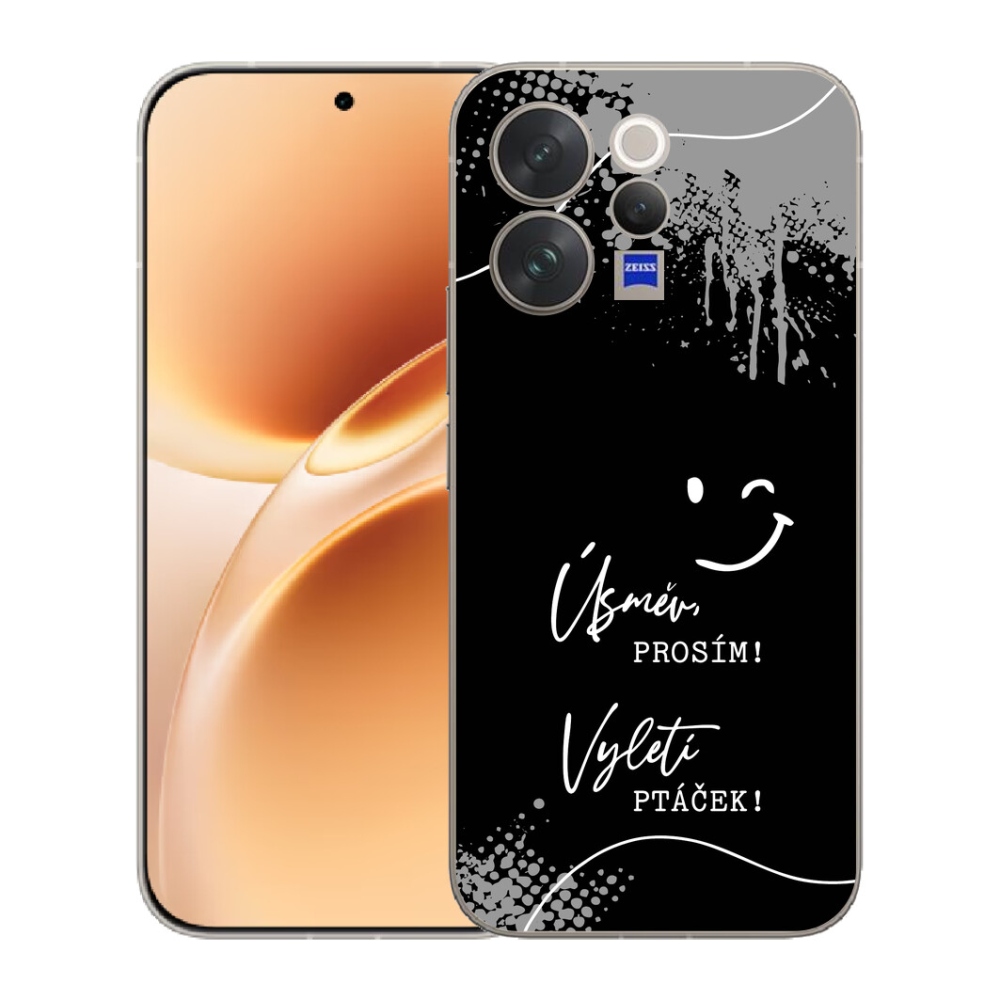 Gélový kryt mmCase na Vivo V70 - vtipný text 4 čierne pozadie