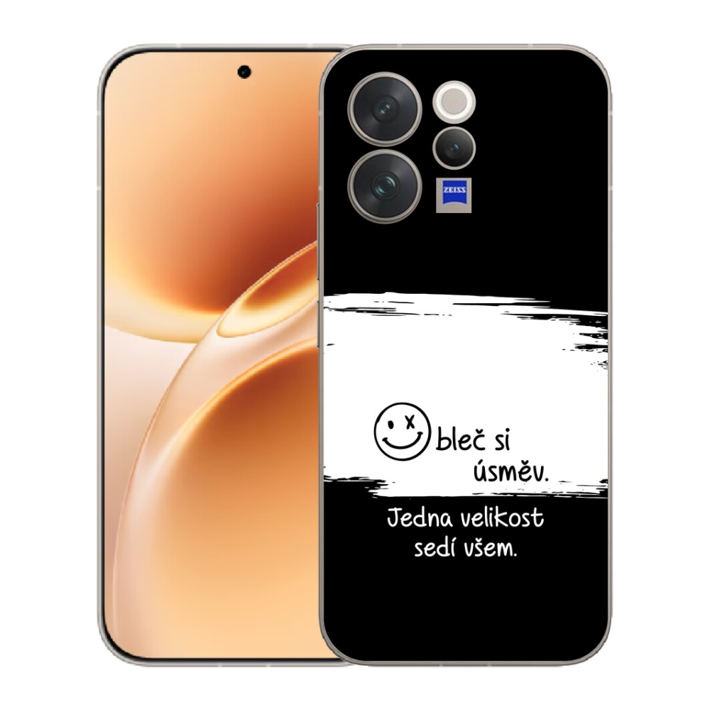 Gélový kryt mmCase na Vivo V70 - vtipný text 8 bieločierne pozadie