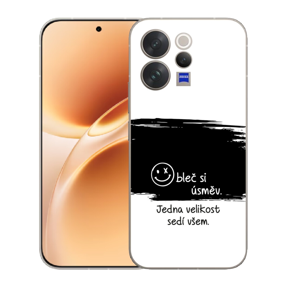 Gélový kryt mmCase na Vivo V70 - vtipný text 8 čiernobiele pozadie