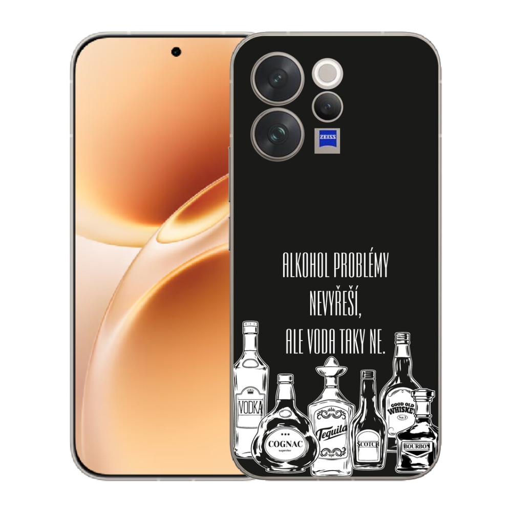 Gélový kryt mmCase na Vivo V70 - vtipný text čierne pozadie