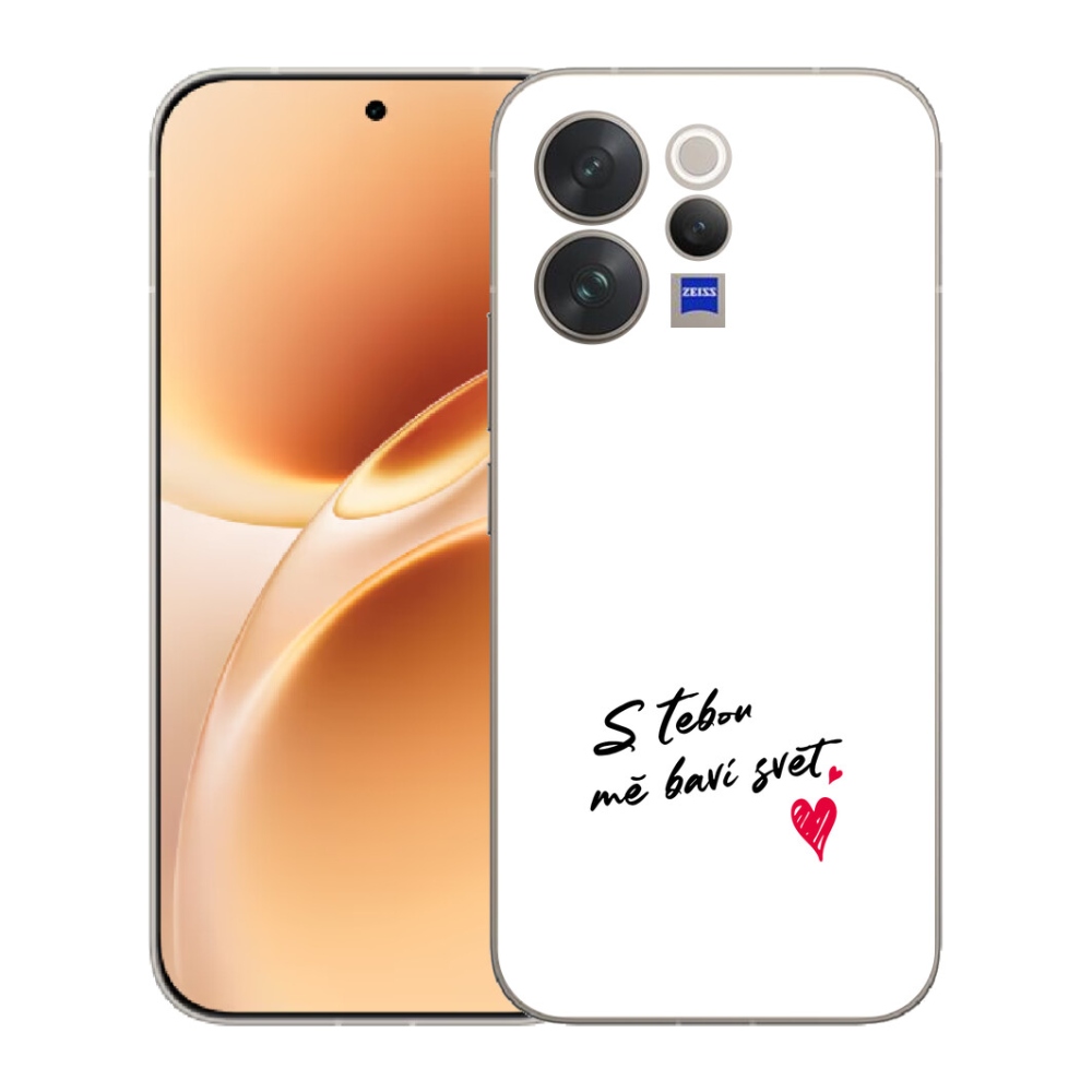 Gélový kryt mmCase na Vivo V70 - zamilovaný text 1 biele pozadie