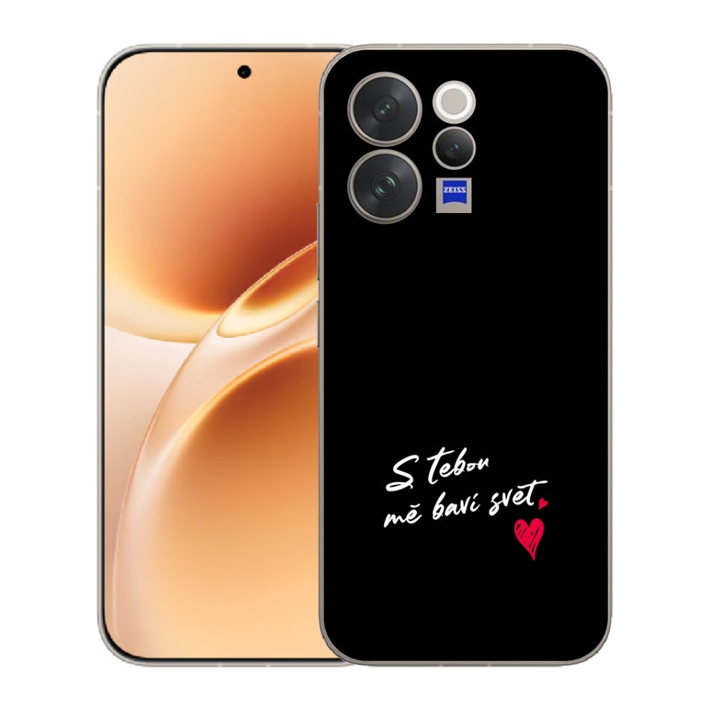 Gélový kryt mmCase na Vivo V70 - zamilovaný text 1 čierne pozadie