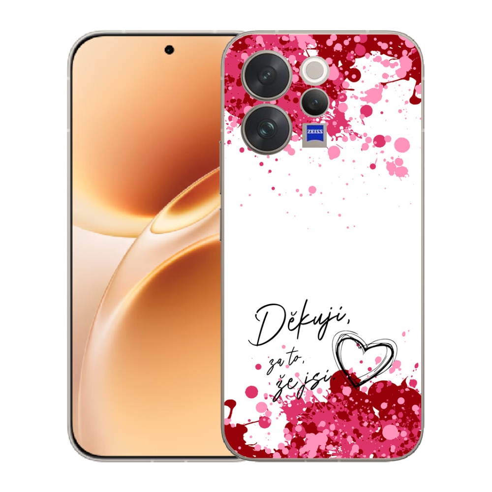 Gélový kryt mmCase na Vivo V70 - zamilovaný text 2 biele pozadie