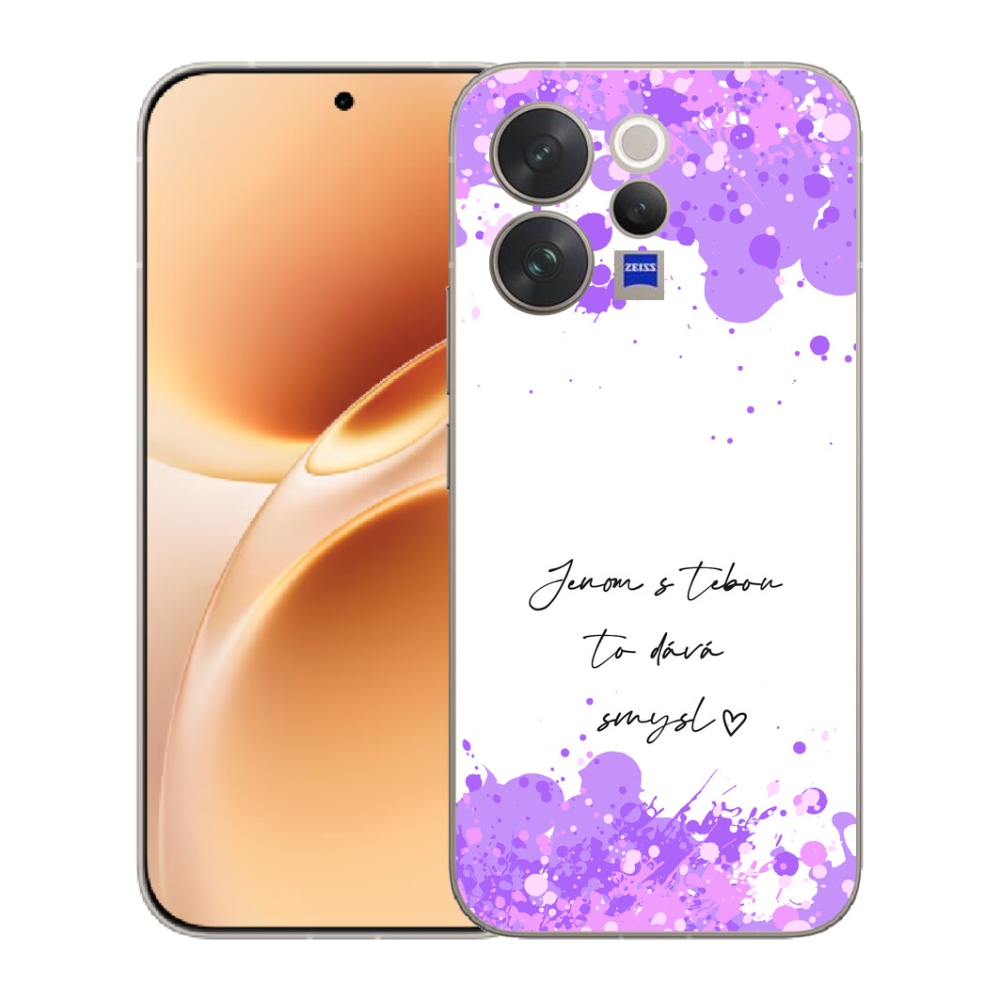 Gélový kryt mmCase na Vivo V70 - zamilovaný text biele pozadie