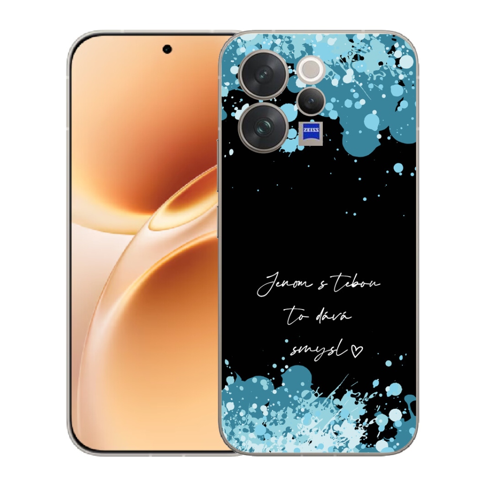 Gélový kryt mmCase na Vivo V70 - zamilovaný text čierne pozadie
