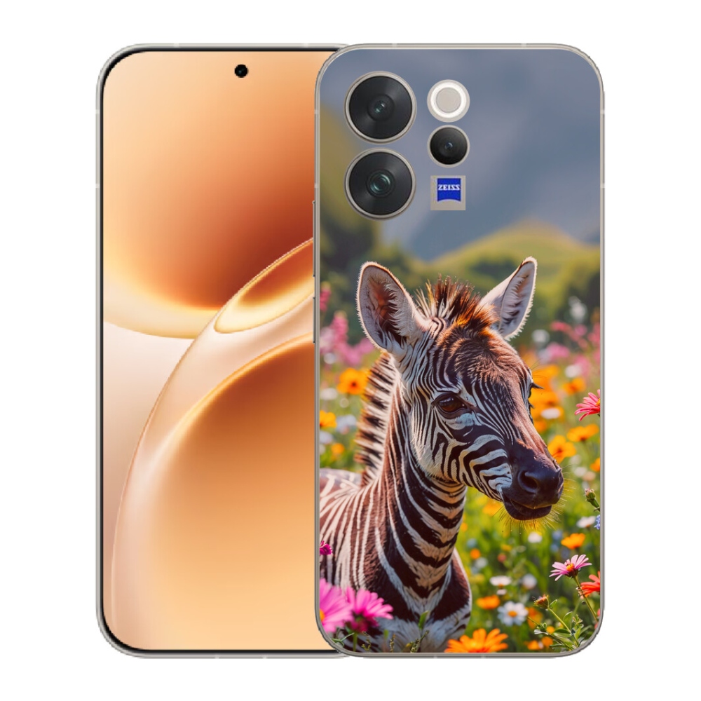 Gélový kryt mmCase na Vivo V70 - zebra na lúke