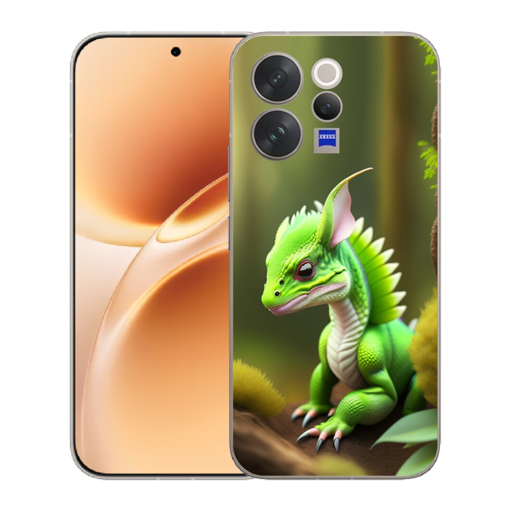 Gélový kryt mmCase na Vivo V70 - zelený dráčik