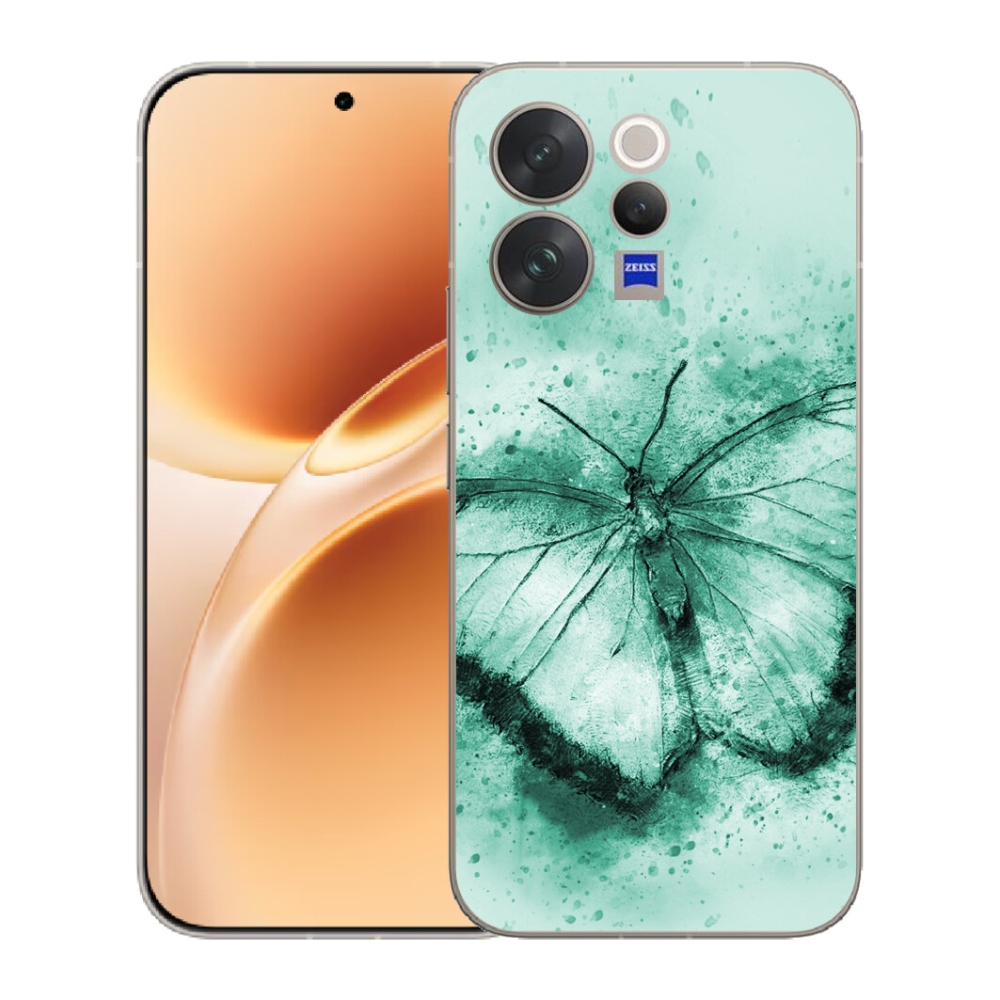 Gélový kryt mmCase na Vivo V70 - zelený motýľ